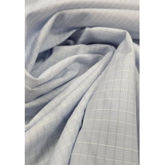 Tricoline Camisaria Fio 80 Estampada Xadrez Azul  - Comprimento 2 m x Largura 1,50 m 