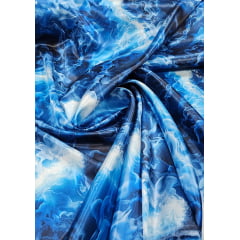 Cetim Estampado Digital Água  - Comprimento 0,60 CM x Largura 1,47 m 