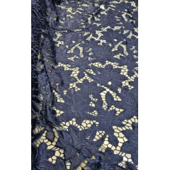 Renda Guipir Aveludada Azul Marinho Modelo 02 - Comprimento 1,,40 x Largura 1,40 m 
