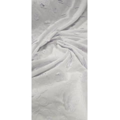 Layse Bordada Premium Borboletas em 3D Branca - Comprimento 1 m x Largura 1,30 m 