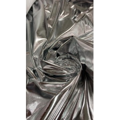 Vinil Prata Liso com Lycra  COM SUJEIRA - Comprimento 1 m x Largura 1,47 m 