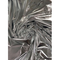 Vinil Prata Liso com Lycra  COM SUJEIRA - Comprimento 1 m x Largura 1,47 m 