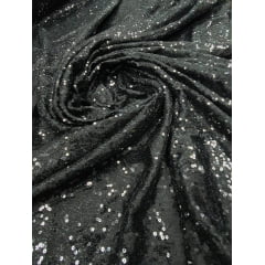 Paetê Bordado Magestic Preto - Comprimento 0,70 cm x Largura 1,45 m 