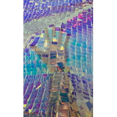 Paetê Bordado Square Holográfico  - Comprimento 1 m x Largura  1,40 m 
