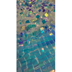 Paetê Bordado Square Holográfico  - Comprimento 1 m x Largura  1,40 m 