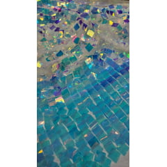 Paetê Bordado Square Holográfico  - Comprimento 1 m x Largura  1,40 m 
