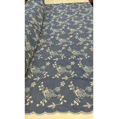 Layse Jeans Bordada BTJ 4 CLARO  - Comprimento 1 m x Largura 1,30 m 