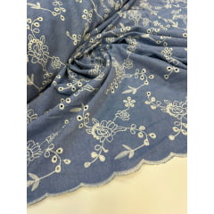 Layse Jeans Bordada BTJ 4 CLARO  - Comprimento 1 m x Largura 1,30 m 
