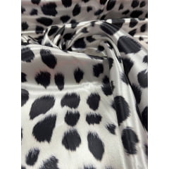 Cetim Estampado Digital Animal Print Dálmata  - Comprimento 1,80 m x Largura 1,47 m 