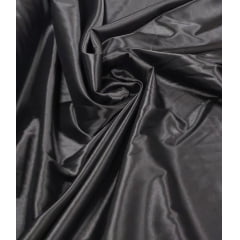 Cetim Charmeusse c/ Lycra Liso Preto - Comprimento 1 m x Largura 1,47 m 