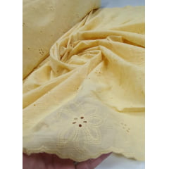 Layse Bordada Amarelo Claro Modelo CO1265 - Comprimento 2 m x LARGURA 1,40 M 