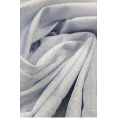 Tricoline Camisaria Fio 80 Estampada Xadrez Azul  - Comprimento 4 m x Largura 1,50 m 