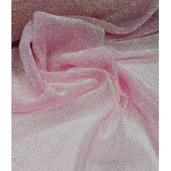 Lurex Esponja Rosa Holográfico COM SUJEIRA - Comprimento 1 m x Largura 1,65 m