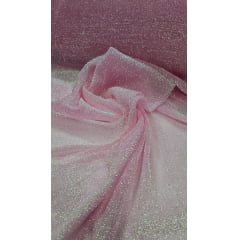 Lurex Esponja Rosa Holográfico COM SUJEIRA - Comprimento 1 m x Largura 1,65 m