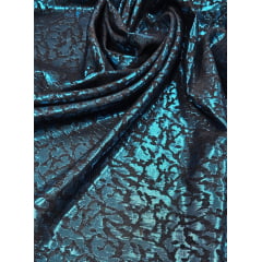 Jacquard Metálico Adamascado Azul - Comprimento 1 m x Largura 1,55 m 
