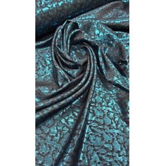 Jacquard Metálico Adamascado Azul - Comprimento 1 m x Largura 1,55 m 