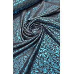Jacquard Metálico Adamascado Azul - Comprimento 1 m x Largura 1,55 m 
