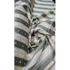 Jacquard Gobelem de Viscose Listrado Verde Oliva - Comprimento 0,80 cm x  Largura 1,30 m 