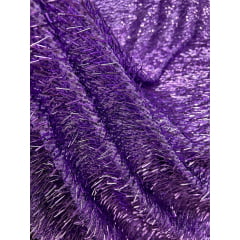 Tule Bordado com Paetês e Canutilhos Saab Lilás - Comprimento 0,40 cm x Largura 1,30 m 