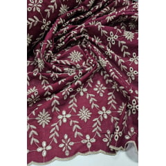 Layse Bordada Bicolor Winter Marsala com Kaki - Comprimento 2,70 m x Largura 1,30 m 