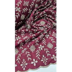 Layse Bordada Bicolor Winter Marsala com Kaki - Comprimento 2,70 m x Largura 1,30 m 