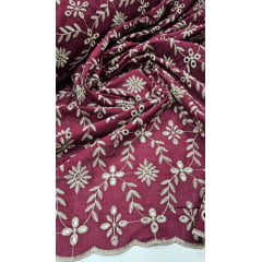 Layse Bordada Bicolor Winter Marsala com Kaki - Comprimento 2,70 m x Largura 1,30 m 