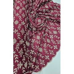 Layse Bordada Bicolor Winter Marsala com Kaki - Comprimento 2,70 m x Largura 1,30 m 
