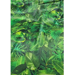 Cetim Estampado Digital Folhagens - Comprimento 2,40 m x Largura 1,47 m 