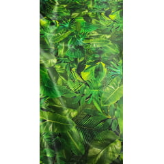 Cetim Estampado Digital Folhagens - Comprimento 2,40 m x Largura 1,47 m 