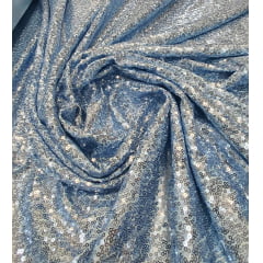 Paetê Bordado Magestic Azul Bebê - Comprimento 1 m x Largura 1,45 m 