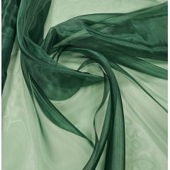 Organza Cristal Lisa Verde Floresta - Comprimento 5 m  x Largura 1,47 m 