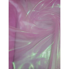 Organza Holográfica Rosa - Comprimento  0,90 cm x Largura 1,50 m 
