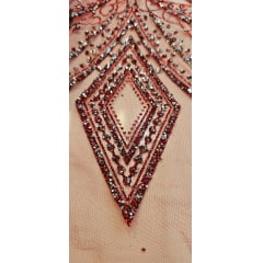 Tule Diamond Arabescos Vermelho Modelo 12752  - Comprimento  1 m x Largura 1,45 m 