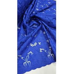 Layse Richelieu Imperial Azul Royal - Comprimento 0,60 cm x Largura 1,30 m 