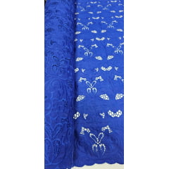 Layse Richelieu Imperial Azul Royal - Comprimento 0,60 cm x Largura 1,30 m 