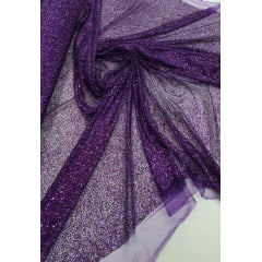 Tule com Glitter Roxo Pesado - Comprimento 1,20 m x Largura 1,40 m 