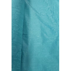Bengaline Jacquard Adamascada Acetinada Azul Turquesa - Comprimento 1,50 m x Largura 1,45 m 