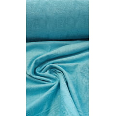Bengaline Jacquard Adamascada Acetinada Azul Turquesa - Comprimento 1,50 m x Largura 1,45 m 