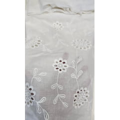 Layse bordada premium off white V22214  -  Comprimento 3,50 m x Largura 1,40 m   