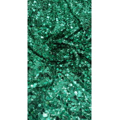 Paetê Bordado Montreal Verde - Comprimento 0,65 cm x Largura 1,30 m 