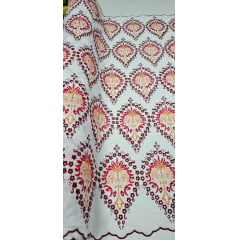 Layse Bordada Marrakech Vermelho Cereja Modelo 02 - Comprimento 2 m x Largura 1,30 m 