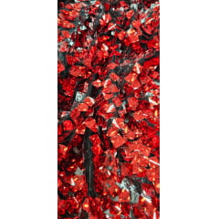 Paetê Bordado Metalic Vermelho e Prata COM DEFEITO NA BORDA - Comprimento 0,80 cm x Largura 1,40 m 