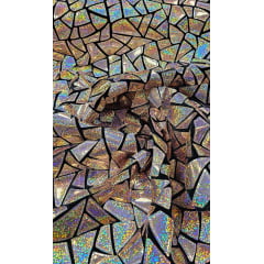 Veludo Bordado Flash Back Bronze  COM FURO - Comprimento 1,75 x Largura 1,40