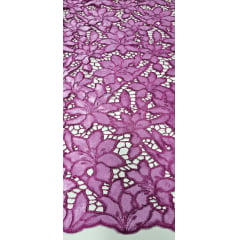 Renda Guipir Aveludada Fucsia Modelo 02 - Comprimento 2 m x Largura 1,40 m