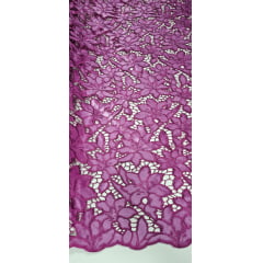 Renda Guipir Aveludada Fucsia Modelo 02 - Comprimento 2 m x Largura 1,40 m
