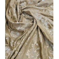 Pelúcia Bordada Dourado - Comprimento 0,80 cm x Largura 1,60 m 