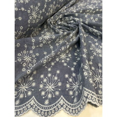 Layse Jeans Bordada BTJ 1 ESCURO - Comprimento 1 m x Largura 1,30 m