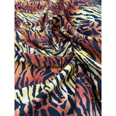Crepe Haya Estampado Animal Print Tigre - Comprimento 2,70 m x Largura 1,50 m 