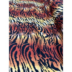 Crepe Haya Estampado Animal Print Tigre - Comprimento 2,70 m x Largura 1,50 m 