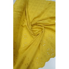 Layse Bordada Amarelo Mostarda Modelo CO1137 - Comprimento 3 m x Largura 1,40 m 